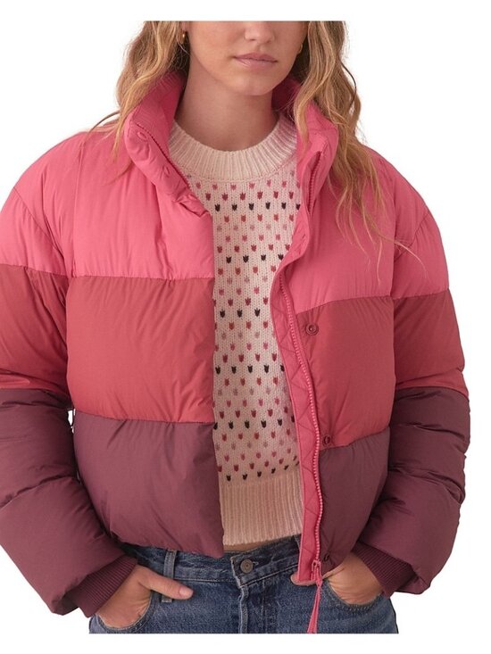 Marine Layer Jackets & Blazers - Marine Layer Gia Cropped Down Puffer Jacket Colorblock Size Small New with Tag